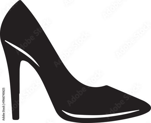 Elegant Minimalist High Heel Shoe Vector Illustration Vector