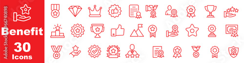 benefit icon set, employee benefits icons, compensation symbols, workplace perks, salary bonus icons, HR benefits, business benefits vector
