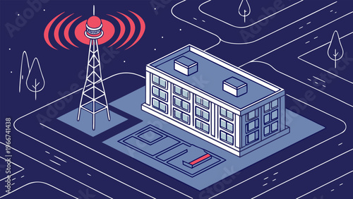 Advanced radar scanning airspace for threats, ground-based system supporting missile defense and real-time military surveillance operations.