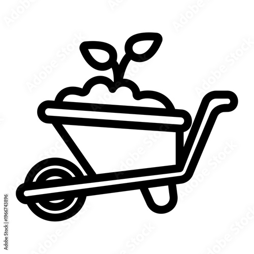 Whell barrow Line Icon