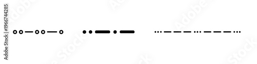 Morse code sequences with dots and dashes on a white background