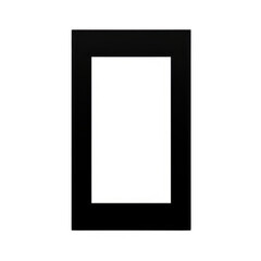 A minimalist black outline of a rectangular frame with rounded corners
