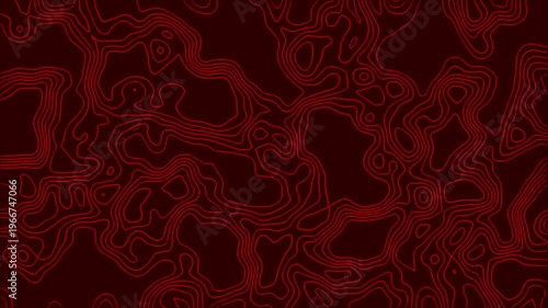 Red topographic contour map with faint lines for geography textbooks, educational presentations, cartography projects, and environmental reports.	