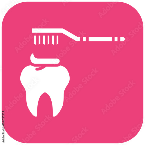 Cleaning Tooth with Brush Icon