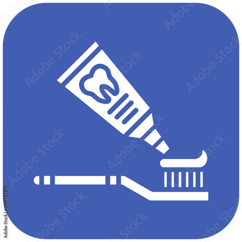 Tooth Paste on Brush Icon