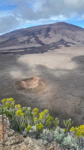 View of the Piton de la Fournaise volcano from the caldera.
Anse Reunion