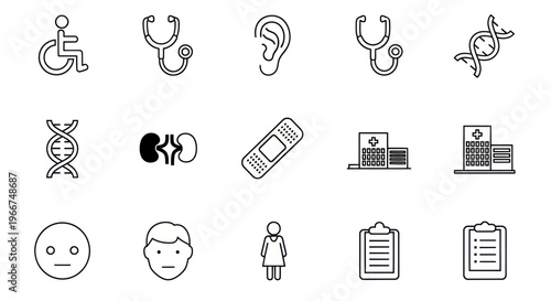 Medical Icons Collection: Healthcare, Science, and Anatomy Symbols