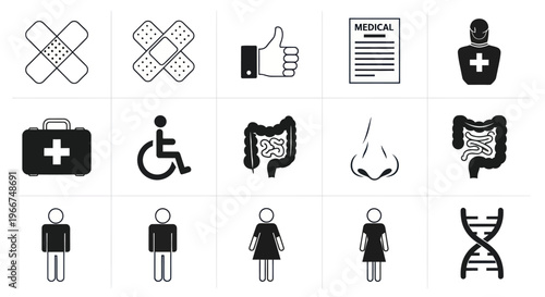 Medical Icons Collection: Health, Science, and Care Symbols
