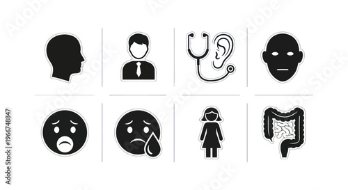 Medical Icons: Health, Illness, Doctor, Emotions, Body Parts, Patient Care