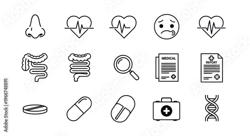 Medical Icons: Health, Science, and Healthcare Symbols Collection