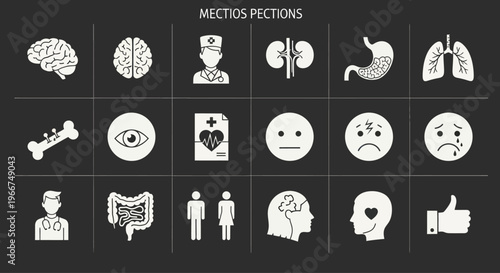 Medical Icons: Human Body Organs, Anatomy, Health, Doctor, Emotions