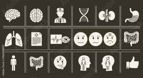 Medical Icons Set: Health, Science, and Healthcare Concepts