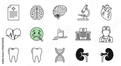 Medical Icons Set: Health, Science, and Healthcare Symbols
