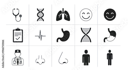 Medical Icons Set: Health, Science, and Healthcare Symbols