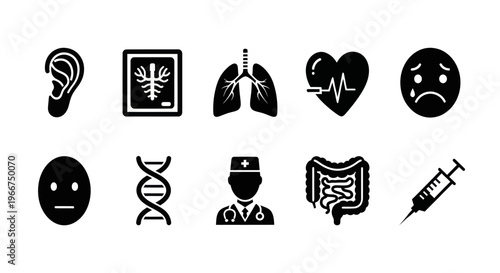 Medical Icons Set: Health, Science, and Healthcare Symbols