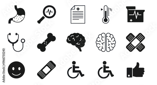 Medical Icons Set: Health, Science, and Care Symbols