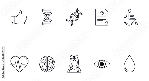 Medical Icons Set: Health, Science, and Care Symbols