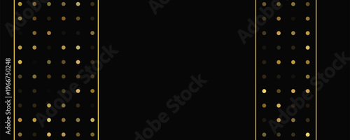 Dark background with golden lines and glittering dots