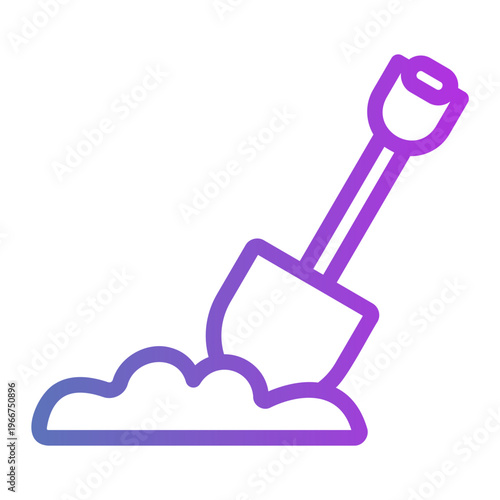 Garden shovel Line Gradient Icon