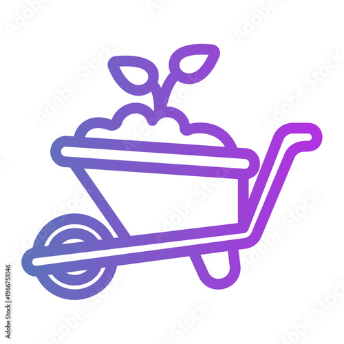 Whell barrow Line Gradient Icon