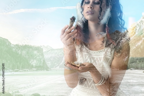 Double exposure of female A...