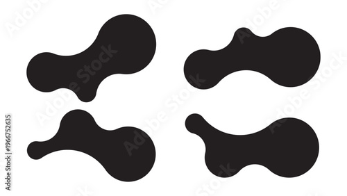 Set of abstract metaball shapes