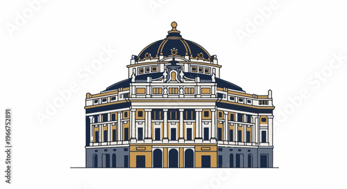 Ornate domed classical building with colonnades and arched entrances