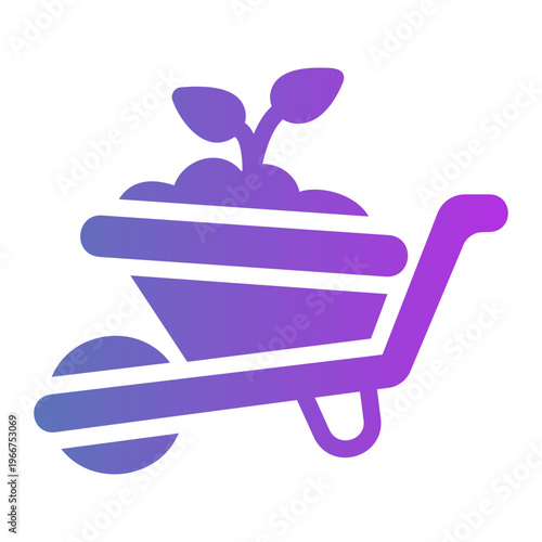 Whell barrow Line Gradient Icon