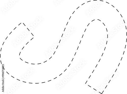 Dashed lines, wave, curve, spiral. Design decoration