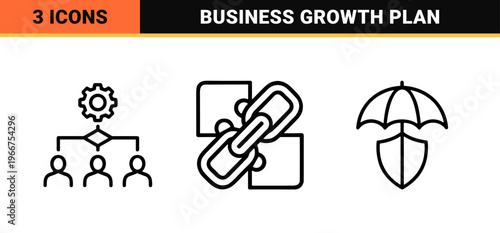 Business Management and Corporate Leadership Minimalist Monoline Geometric Line Art for Strategy and Organizational Growth Workflow