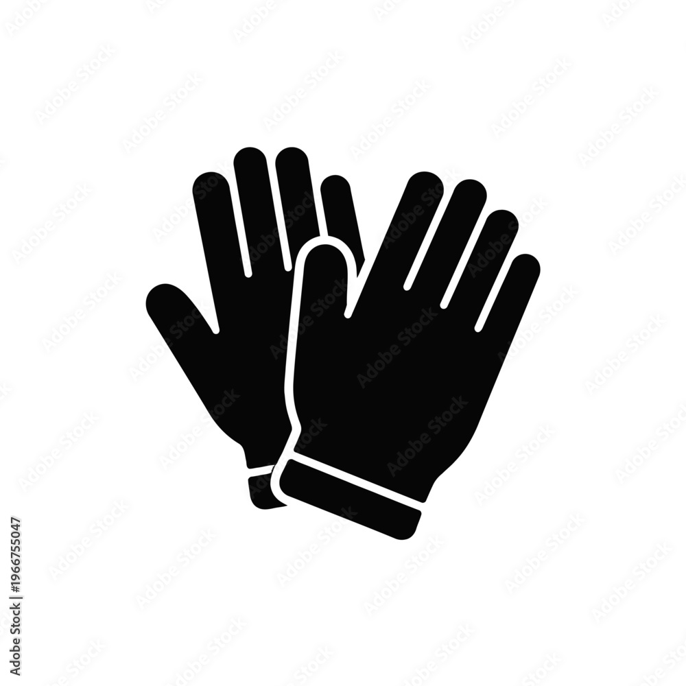 Obraz premium Durable black work gloves for essential hand protection. Perfect for industrial, construction, gardening, household. High-quality safety gear, superior grip, comfort, long-lasting defense against haza
