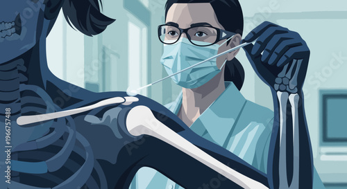 Medical professional performing dna swab in modern clinic setting