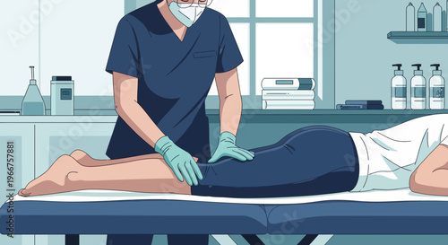 Professional spa therapist performing relaxing massage therapy in modern wellness center