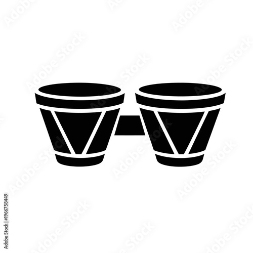 Vibrant Bongo Drums Icon - Dynamic Percussion Instrument Graphic for Music, Rhythm, and Celebration Designs. Perfect for Websites, Apps, Educational Materials, and Cultural Events Representing Latin A