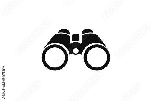 High-Resolution Binoculars Icon: Essential Gear for Outdoor Adventures, Bird Watching, Hunting, Stargazing, and Distant Object Observation – A Vector Graphic for Navigation, Discovery, Exploration & Z