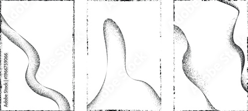 Abstract grain noise wave texture background with soft curved lines useful for posters, overlays. Minimal organic flow lines with subtle grainy texture. Fluid noised curves effect. Vector
