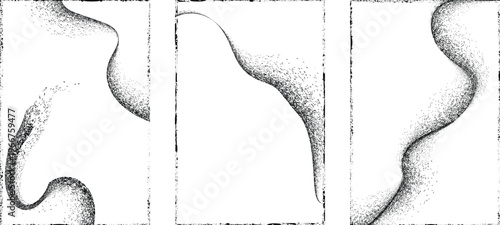 Abstract grain noise wave texture background with soft curved lines useful for posters, overlays. Minimal organic flow lines with subtle grainy texture. Fluid noised curves effect. Vector
