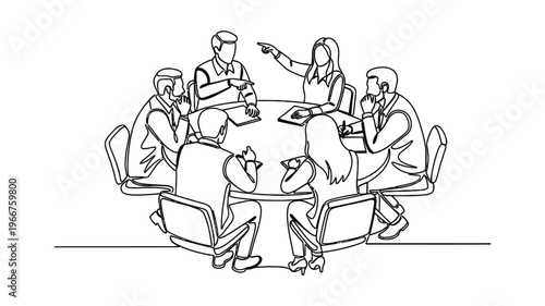 Business team meeting around a table.