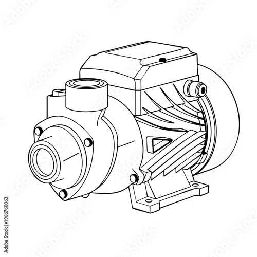 Rustic Hand Water Pump Line Art Icon PERIPHERAL PUMP
