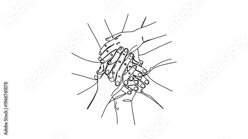 A line drawing of two hands shaking.