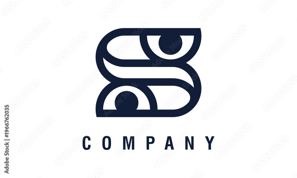 Obraz premium Minimalist Letter S with Visual Eye Elements
