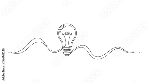 A light bulb with wavy lines.