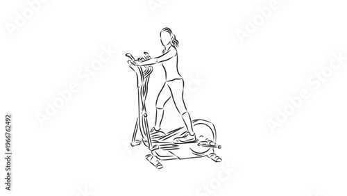 A woman exercising on a treadmill in a modern fitness studio