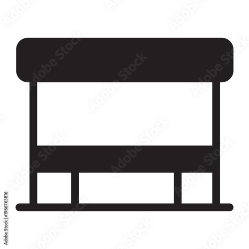 bus stop glyph icon