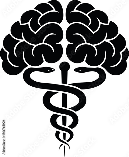 caduceus silhouette vector, Caduceus medical symbol vector