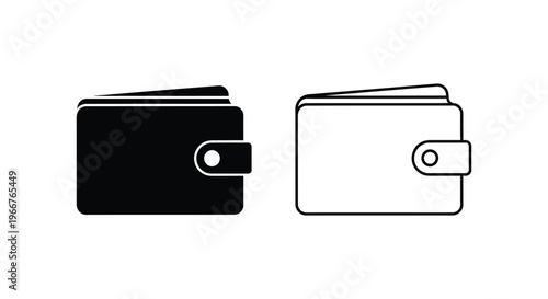 black and white wallets with snap closure Vector