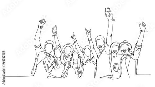 Diverse group of people celebrating together.