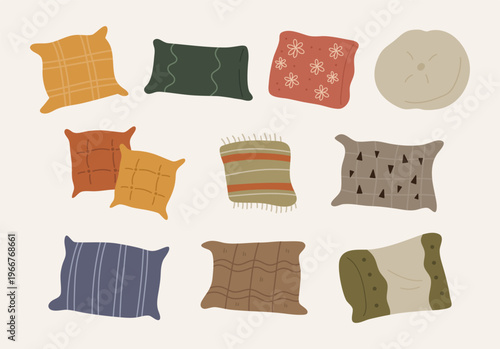 cute simple pillow collection set