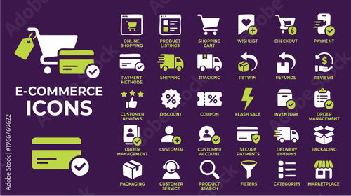 Shopping Symbols and Tools for Online Retail, Digital Graphics, Creative Environment, Visual Guide