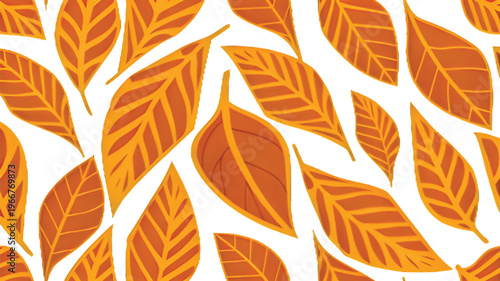 Intricate orange leaf pattern forming a cohesive natural design.